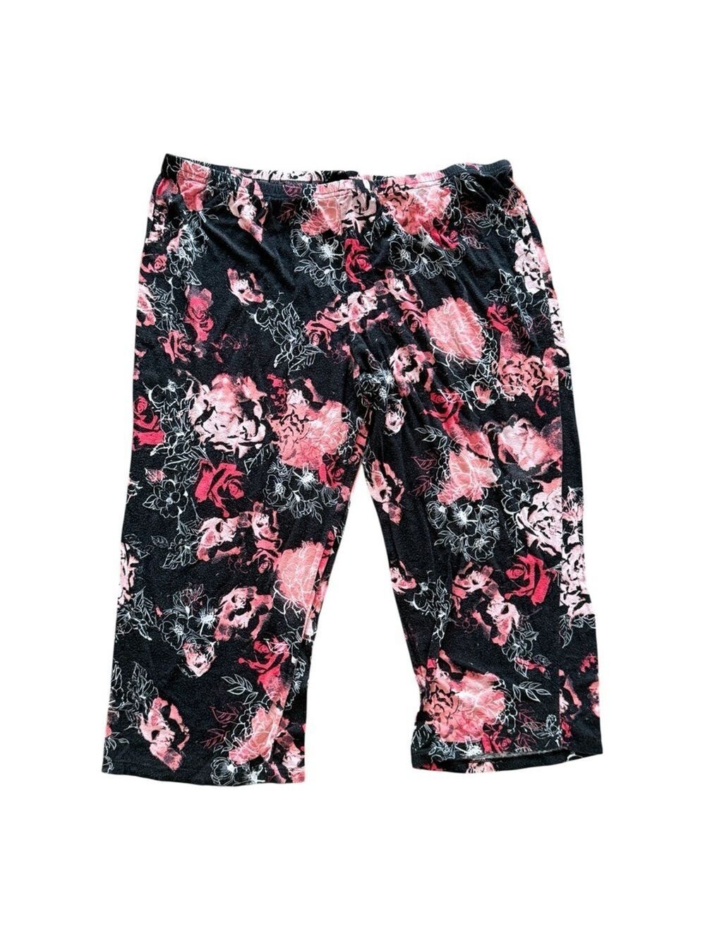 Apt. 9 Intimates Size L Pajama Set Roses with Cropped Pants Some wash-wear - Picture 4 of 8